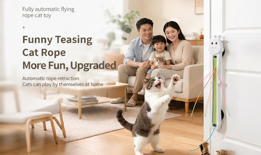 Wall-Mounted Automatic Retractable Cat Teaser Toy
