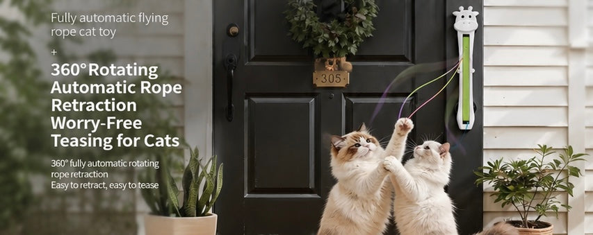 Wall-Mounted Automatic Retractable Cat Teaser Toy