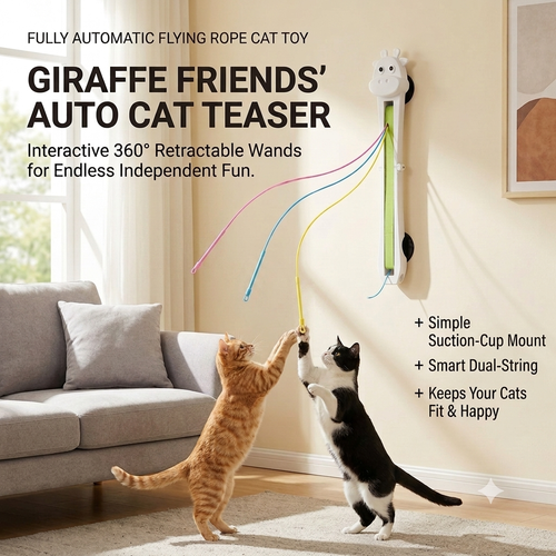 Wall-Mounted Automatic Retractable Cat Teaser Toy