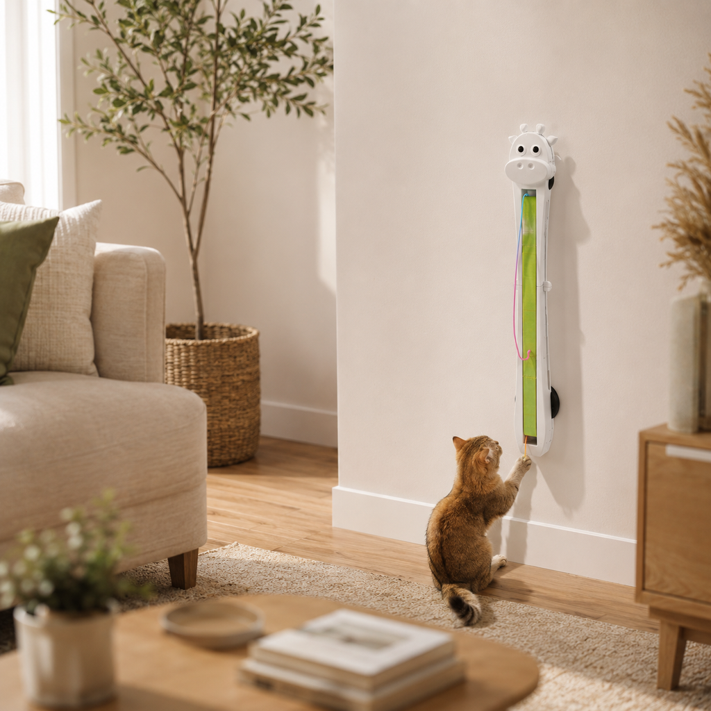 Wall-Mounted Automatic Retractable Cat Teaser Toy